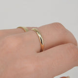 Solid 3 mm Gold Dome Engraved Wedding Band for Couples