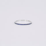 Natural Dainty Blue Sapphire Half Eternity Wedding Band