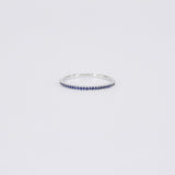 Natural Dainty Blue Sapphire Half Eternity Wedding Band