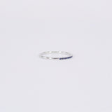 Natural Dainty Blue Sapphire Half Eternity Wedding Band