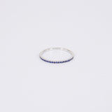 Natural Dainty Blue Sapphire Half Eternity Wedding Band