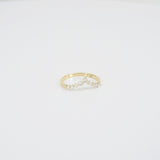 Floating Diamond V Wedding Band - Single Prong Chevron Ring