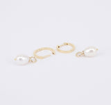 Baroque Pearl Hoop Earrings - Vintage Dangling Huggies