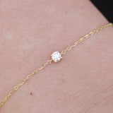Dainty Genuine Floating Solitaire Diamond Bracelet