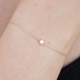 Dainty Genuine Floating Solitaire Diamond Bracelet