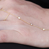 Bezel Diamond Hand Chain – Multi-Diamond Bracelet with Thicker Gold Chain – Layered Tennis Jewelry