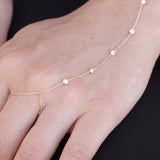 Bezel Diamond Hand Chain – Multi-Diamond Bracelet with Thicker Gold Chain – Layered Tennis Jewelry