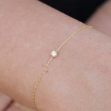 Dainty Genuine Floating Solitaire Diamond Bracelet