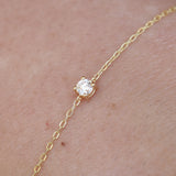 Dainty Genuine Floating Solitaire Diamond Bracelet