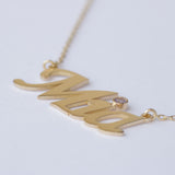 Custom Birthstone Name Necklace – Solid 18k Gold Personalized Jewelry – Gift for Her, Mom, or Birthday