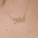 Custom Birthstone Name Necklace – Solid 18k Gold Personalized Jewelry – Gift for Her, Mom, or Birthday