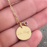 Gold Medallion Necklace - "Birthstone Treasure"
