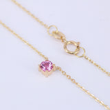 Natural Pink Sapphire Necklace – Solid 18k Gold Solitaire Pendant – Dainty September Birthstone Jewelry – Meaningful Christmas Gift