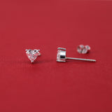 Heart Lab Diamond Stud Earrings – Minimalist Solid 18k Gold – Dainty Heart Diamond Valentine Gift