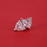 Heart Lab Diamond Stud Earrings – Minimalist Solid 18k Gold – Dainty Heart Diamond Valentine Gift