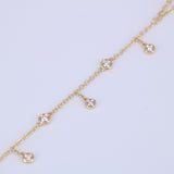 Dainty Diamond Hand Chain Bracelet – Natural Diamond Bezel Finger Bracelet – Solid 18k Gold Dangle Hand Jewelry