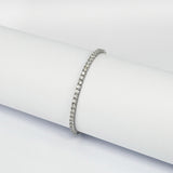 Natural Diamond Tennis Bracelet – 3mm Minimalist 18k Gold Bridal Jewelry
