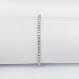 Natural Diamond Tennis Bracelet – 3mm Minimalist 18k Gold Bridal Jewelry