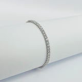 Natural Diamond Tennis Bracelet – 3mm Minimalist 18k Gold Bridal Jewelry