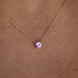 Natural Pink Sapphire Necklace in Solid 18K Gold | Pink Sapphire Solitaire Pendant | September Birthstone Necklace | Dainty Gift for Her