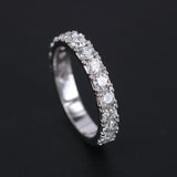 Natural Diamond Wedding Band - 3.4 MM Solid 18K Eternity Ring - Luxury Anniversary or Bridal Gift