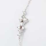 Diamond Cluster Bracelet – Dainty 18K Gold Constellation Bracelet – Solid Gold Stacking Bracelet – April Birthstone Jewelry