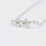 Diamond Cluster Bracelet – Dainty 18K Gold Constellation Bracelet – Solid Gold Stacking Bracelet – April Birthstone Jewelry