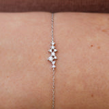 Diamond Cluster Bracelet – Dainty 18K Gold Constellation Bracelet – Solid Gold Stacking Bracelet – April Birthstone Jewelry