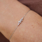 Diamond Cluster Bracelet – Dainty 18K Gold Constellation Bracelet – Solid Gold Stacking Bracelet – April Birthstone Jewelry