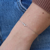 Diamond Cluster Bracelet – Dainty 18K Gold Constellation Bracelet – Solid Gold Stacking Bracelet – April Birthstone Jewelry