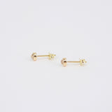 Moonstone Bezel Stud Earrings - June Birthstone Vintage Jewelry