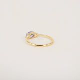 Oval Tanzanite Engagement Ring – Natural Tanzanite and Cluster of Diamond Ring – Solid Gold December and April Birthstone Ring