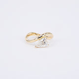Unique Pear Cut Diamond Engagement Ring - Curved Wavy Solitaire Diamond Ring - GIA Certified Bridal Jewelry
