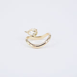 Unique Pear Cut Diamond Engagement Ring - Curved Wavy Solitaire Diamond Ring - GIA Certified Bridal Jewelry