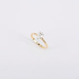 Pear Shaped Diamond Engagement Ring - GIA Certified - April Birthstone