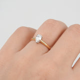 Pear Shaped Diamond Engagement Ring - GIA Certified - April Birthstone