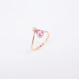 Pear-Shaped Pink Sapphire Chevron Engagement Ring