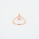 Pear-Shaped Pink Sapphire Chevron Engagement Ring