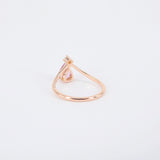 Pear-Shaped Pink Sapphire Chevron Engagement Ring