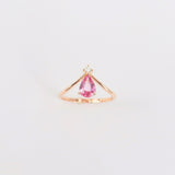 Pear-Shaped Pink Sapphire Chevron Engagement Ring