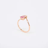 Pear-Shaped Pink Sapphire Chevron Engagement Ring
