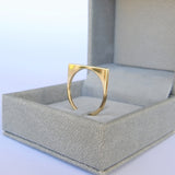 Minimalist D-Shaped 18K Gold Ring – Modern Elegant Statement Jewelry