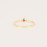 Dainty Oval Natural Ruby and Diamond Engagement Ring – Small Genuine July & April Dual Birthstone Ring – Simple Gold Ruby Stacking Ring