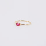 Dainty Oval Ruby Engagement Ring – Minimalist Small Ruby Ring – Simple Ruby Ring - Genuine July Birthstone Ring - Ruby Stacking Gold Ring