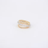 Unique Interlocking Diamond Wedding Ring Set – Multi Braided Gold Bands