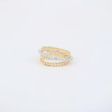 Unique Interlocking Diamond Wedding Ring Set – Multi Braided Gold Bands