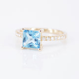 Princess Cut Topaz Bridal Engagement Ring