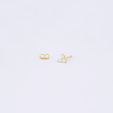 Large Diamond Trio Stud Earrings – Minimalist Cluster of Genuine Diamonds