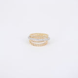 Unique Interlocking Diamond Wedding Ring Set – Multi Braided Gold Bands