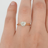 Heart Shaped Halo Diamond Engagement Ring - GIA certified Solitaire